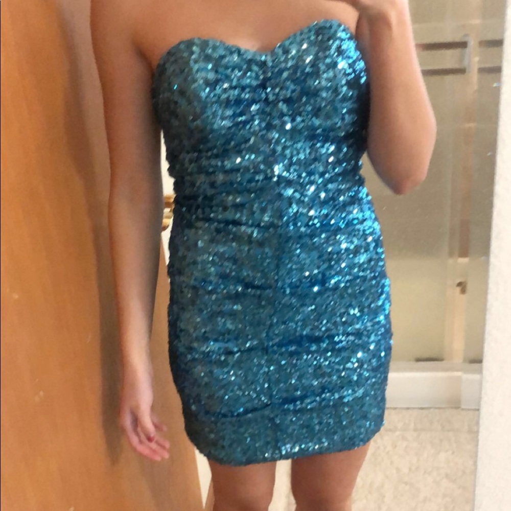 Blue sequin bodycon